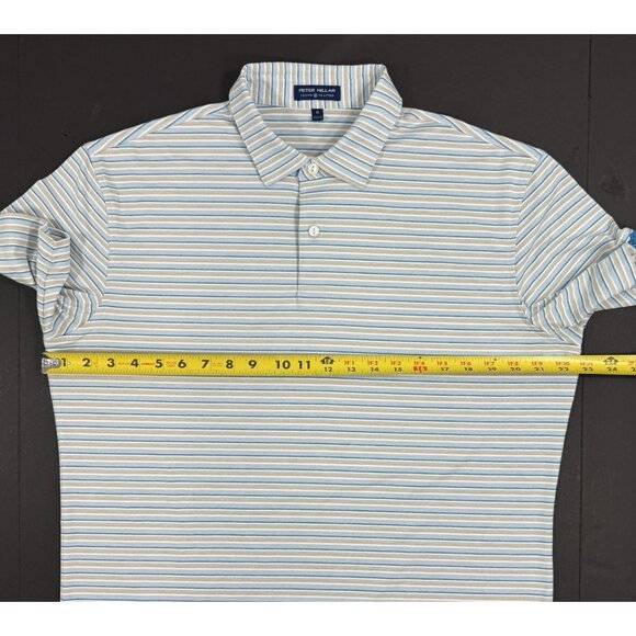 Peter Millar Polo Shirt Mens Crown Crafted Medium Striped Belfair Golf Club - Picture 11 of 14